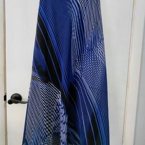 CJ Banks Blue and Black Maxi Skirt